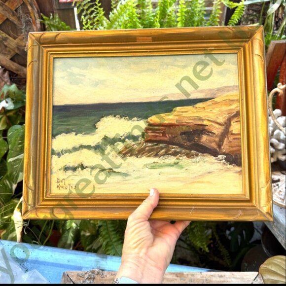 Mid-Century Original Acrylic Painting Crashing Waves BN Knoles - Picture 5 of 10